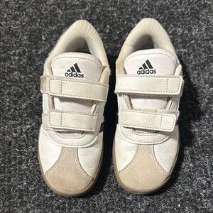 Adidas Kids' Cream and Brown Velcro Sneakers